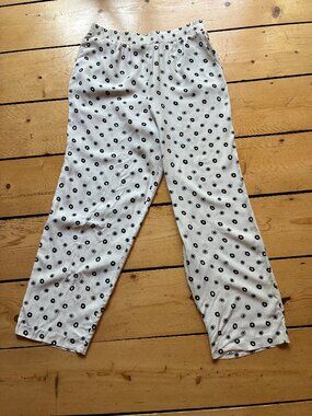Vintage Summer White Sun Pattern Pants